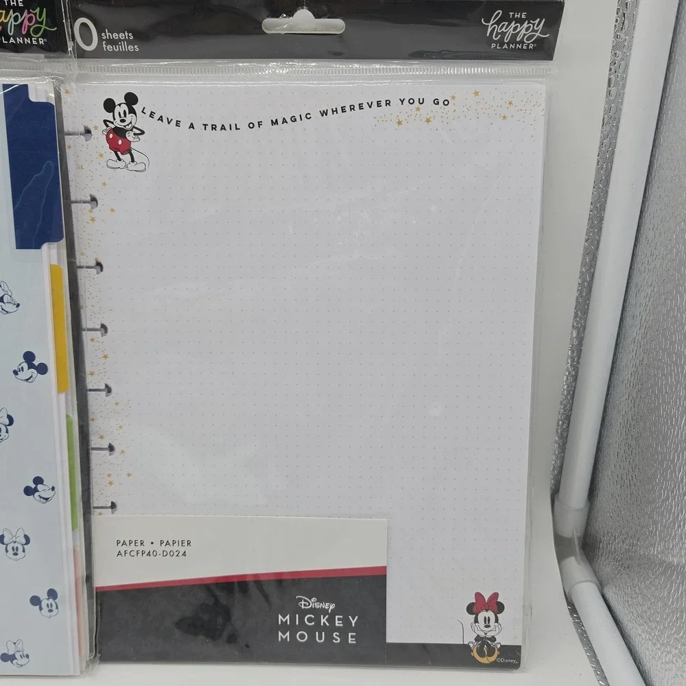 NEW 3x Happy Planner DISNEY Mickey Minnie Mouse Classic Paper Stickers Folder